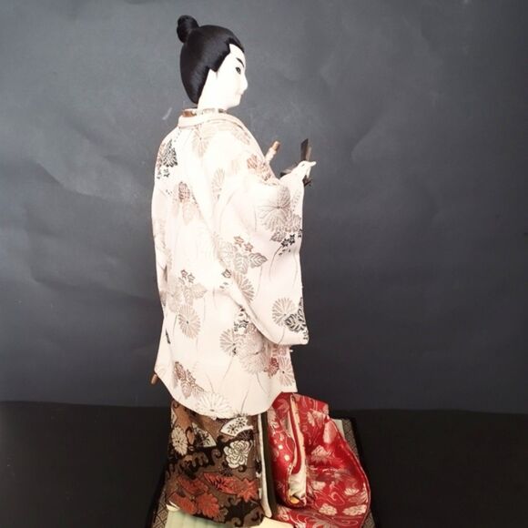 Vintage Japanese Ryukyu Dolls, 18.5 Vintage Japanese Silk and Brocade Ryukyu Doll Couple